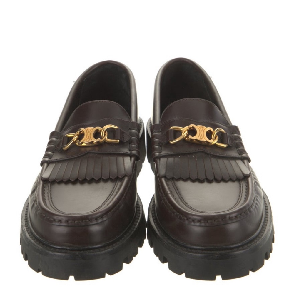 CELINE MARGARET LOAFER WITH TRIOMPHE CHAIN IN POLISHED